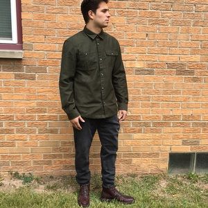 Barbour olive green winggate shirt